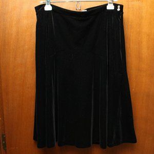 Black Velvet Flare Skirt